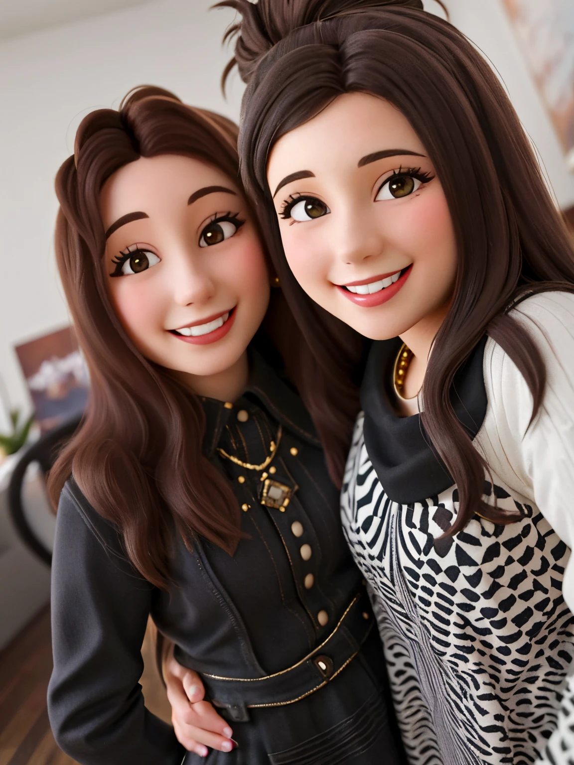 there are two women that are posing for a picture together, both smiling for the camera, very very low quality picture, not blurry, profile picture, profile pic, charli bowater and artgeem, non blurry, photo taken in 2 0 2 0, profile image, beautiful girls, photograph taken in 2 0 2 0, low quality photo, very very low quality