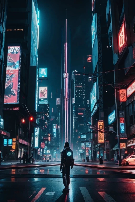 human time traveling to a futuristic (cyberpunk like) city