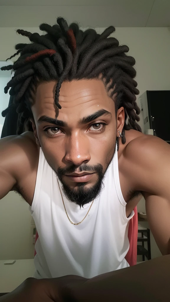 Creat um homem preto com dreadlock no fundo branco