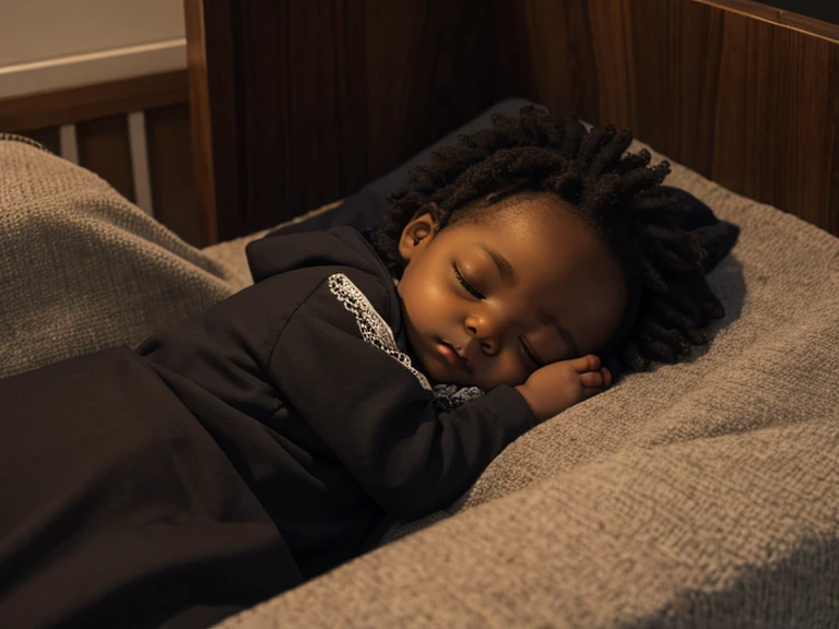 black infant sleeping