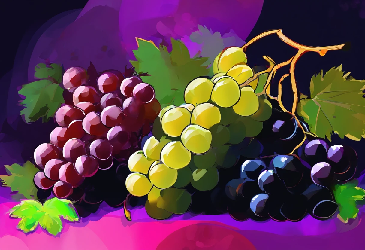 still life with grapes, oscuridad, pinceladas pesadas, pinceladas brillantes, textura canvas, fondo negro