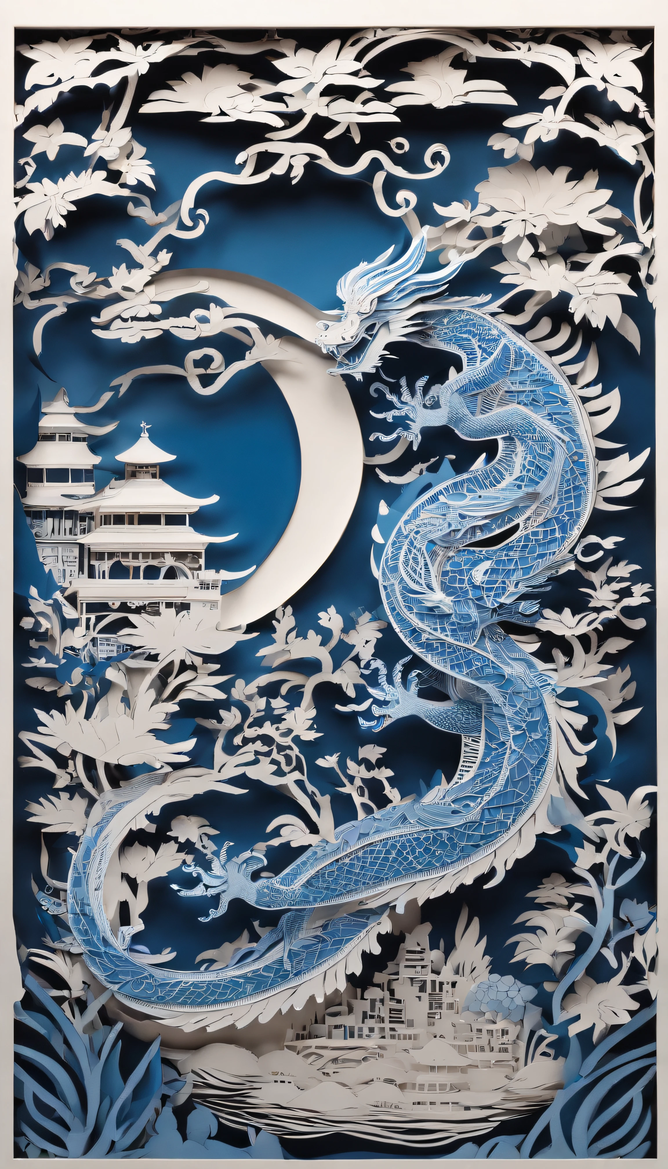 best composition、masutepiece、blue dragon、Thang Long
