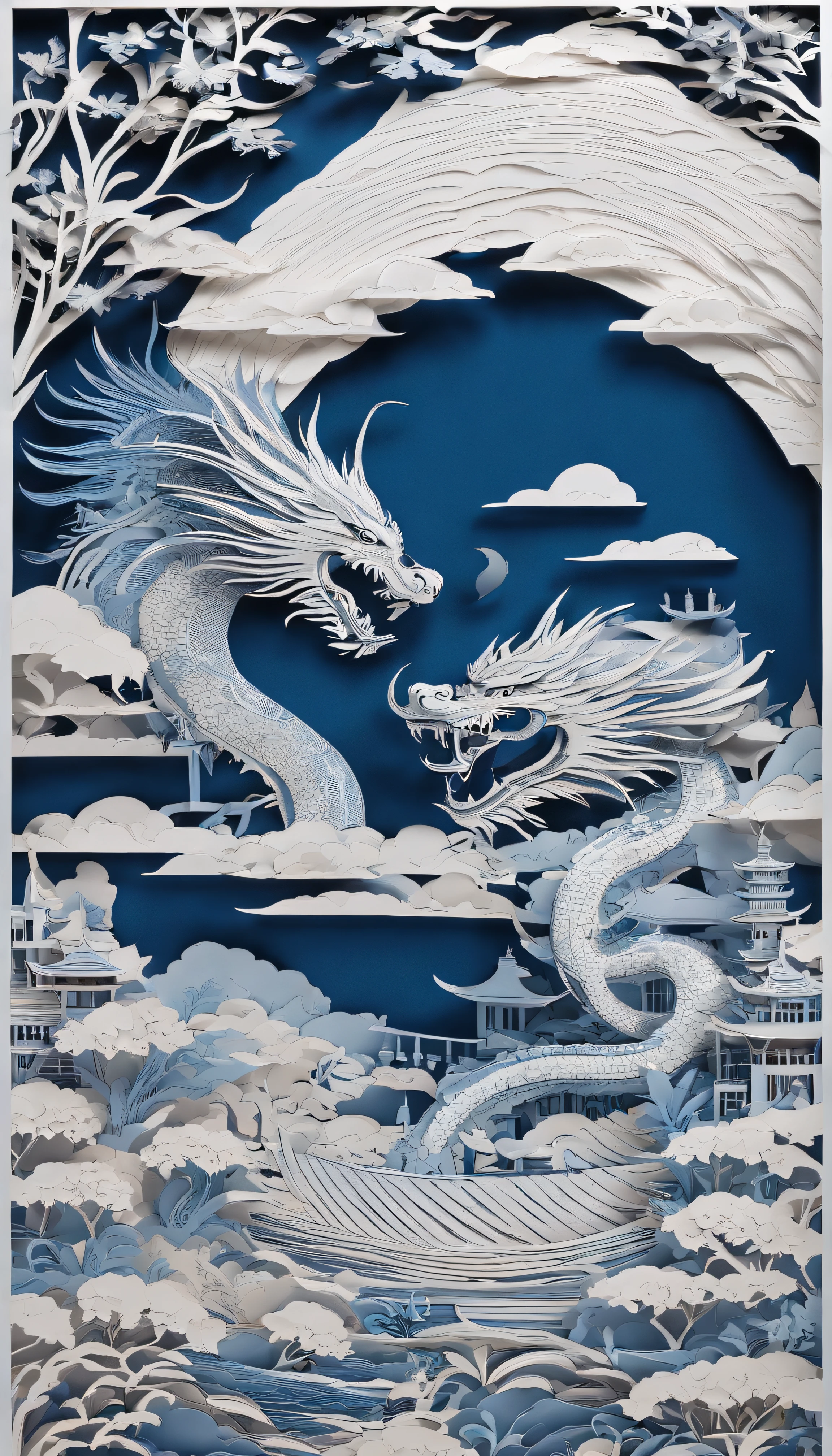 best composition、masutepiece、blue dragon、Thang Long
