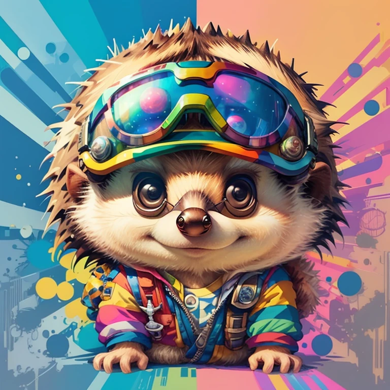 (cute baby hedgehog aviator with goggles),(melhor pose),(best angle), (better expression), Eduardo Kobra acolchoamento ,multidimensional geometric wall PORTRAIT, arte, Chibi,
Yang08k, lindo, Colouring,
Primary works, qualidade superior, melhor qualidade, Arte Oficial, Beautiful and Aesthetic, pelos coloridos,