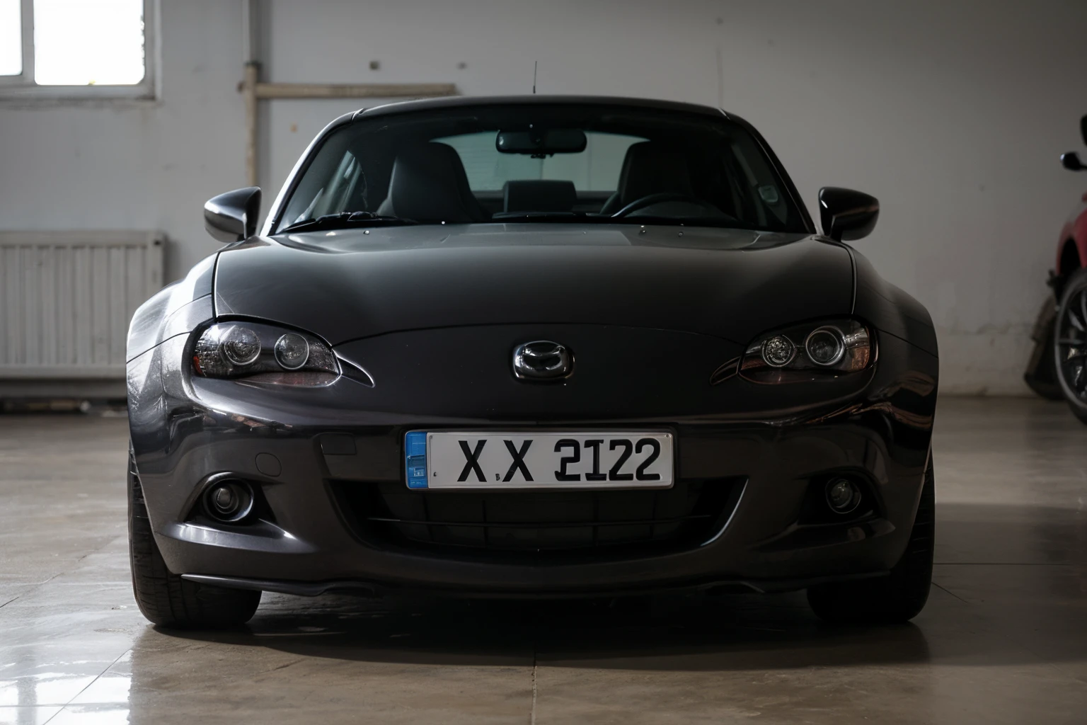 Mazda MX-5 photoshoot in wireframe style