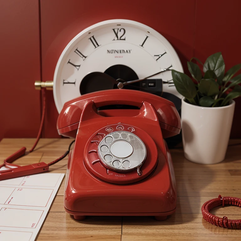 Red phone and calendar