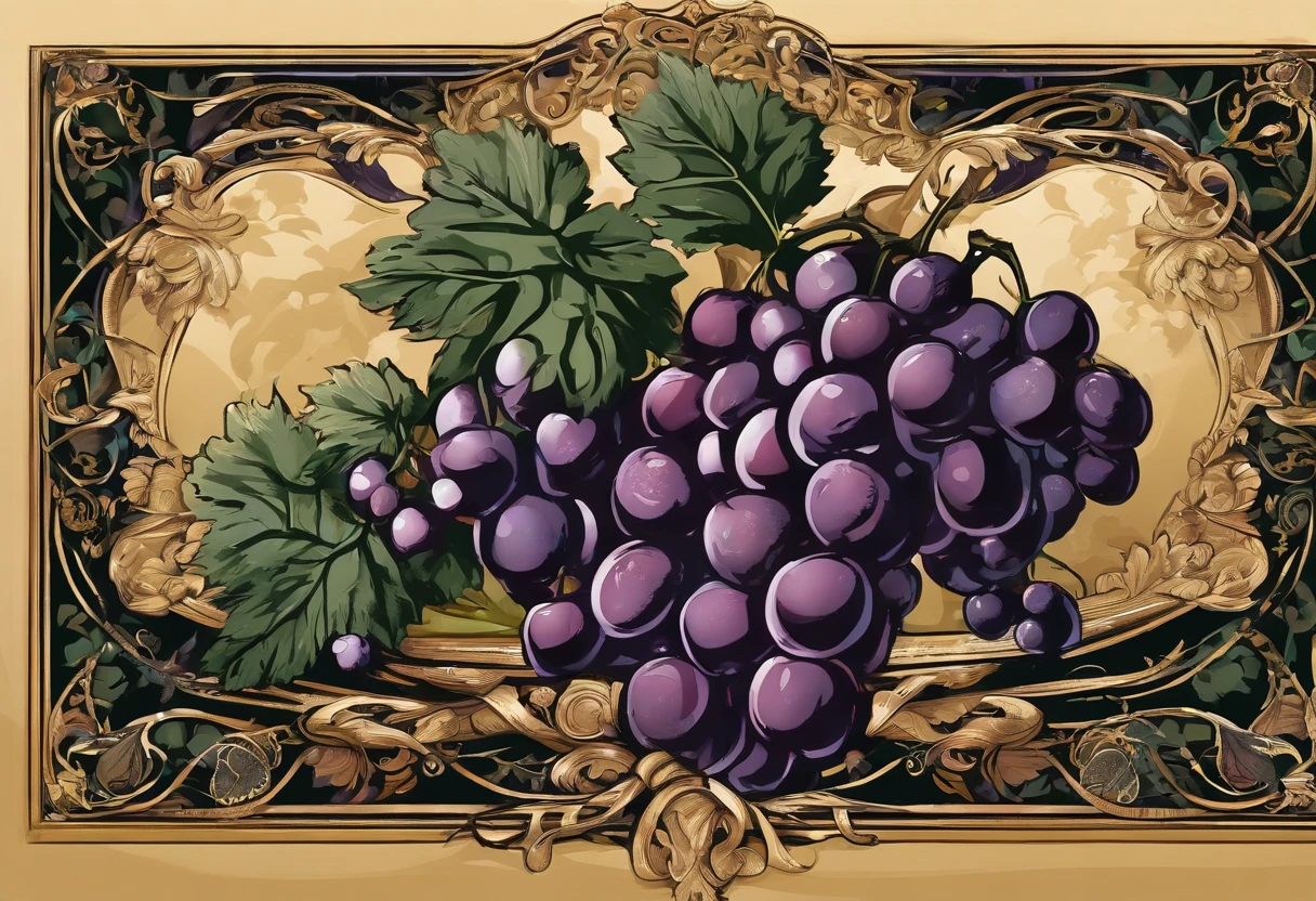 still life with grapes, oscuridad, rotulador negro, pinceladas pesadas, pinceladas brillantes, textura canvas, fondo negro