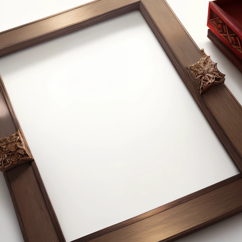 A blank white page with a red Iranian traditional design frame