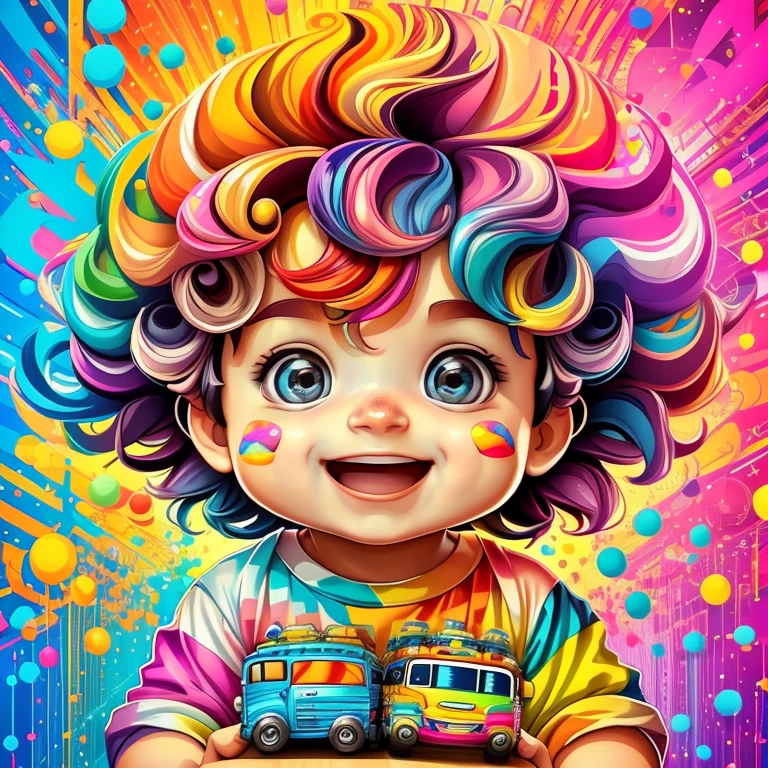 (cute baby boy smiling with cars),(melhor pose),(best angle), (better expression), Eduardo Kobra acolchoamento ,multidimensional geometric wall PORTRAIT, arte, Chibi,
Yang08k, lindo, Colouring,
Primary works, qualidade superior, melhor qualidade, Arte Oficial, Beautiful and Aesthetic, pelos coloridos,