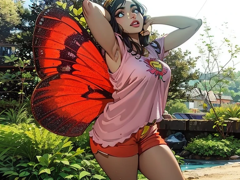 There is a woman with butterfly wings on her head, Artgerm e Lois van Baarle, Artgerm extremamente detalhado, Estilo Ivan Talavera e Artgerm, artgerm colorido!!!, Lois van Baarle e Rossdraw, Ilya Kuvshinov e Artgerm, zenescope, Artgerm e RossDrew
