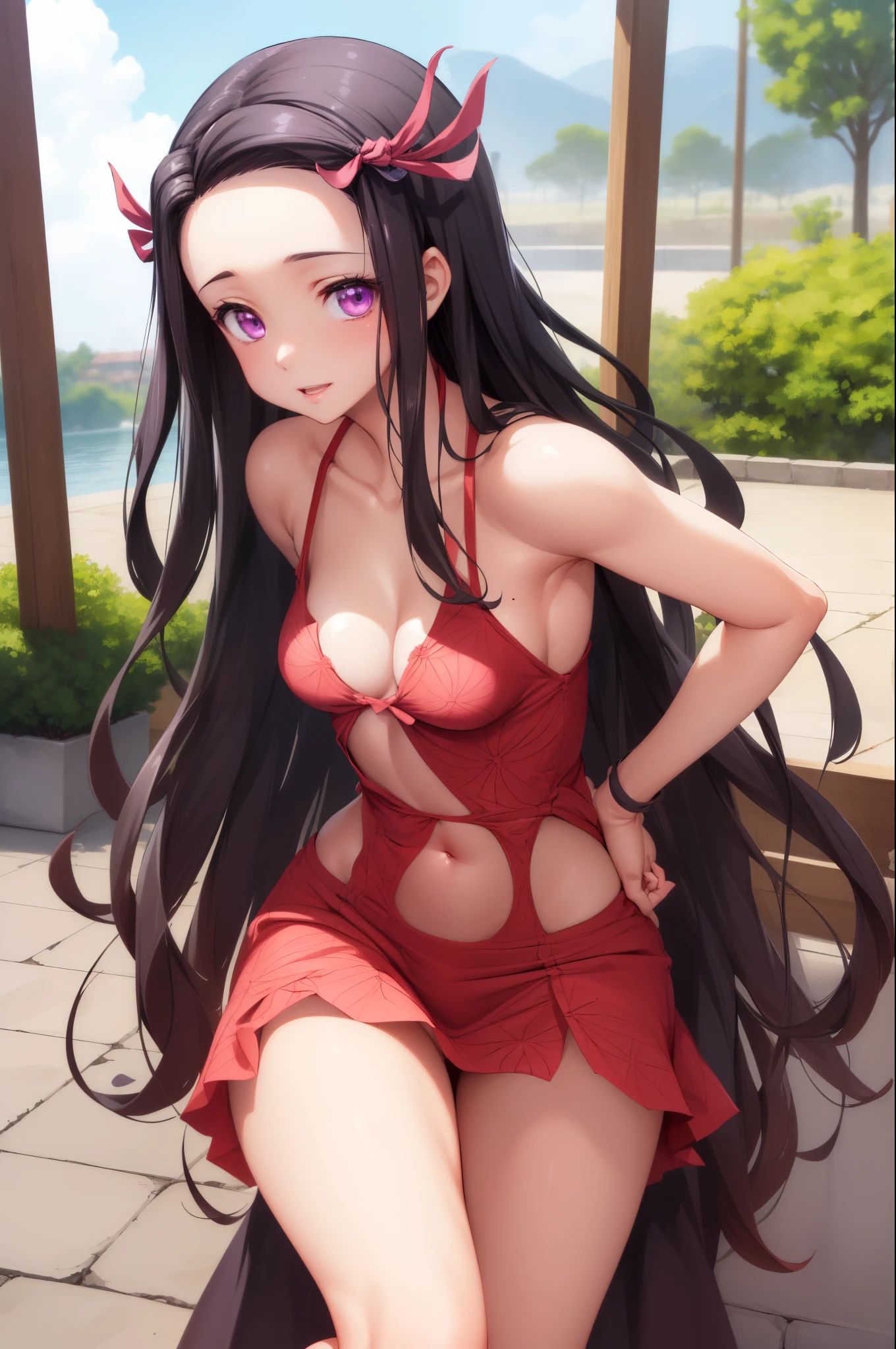 ((La mejor calidad)), ((Obra maestra)), (Detallado), Cara perfecta, sexy, atractiva, ((4k)), Nezuko Demon slayer