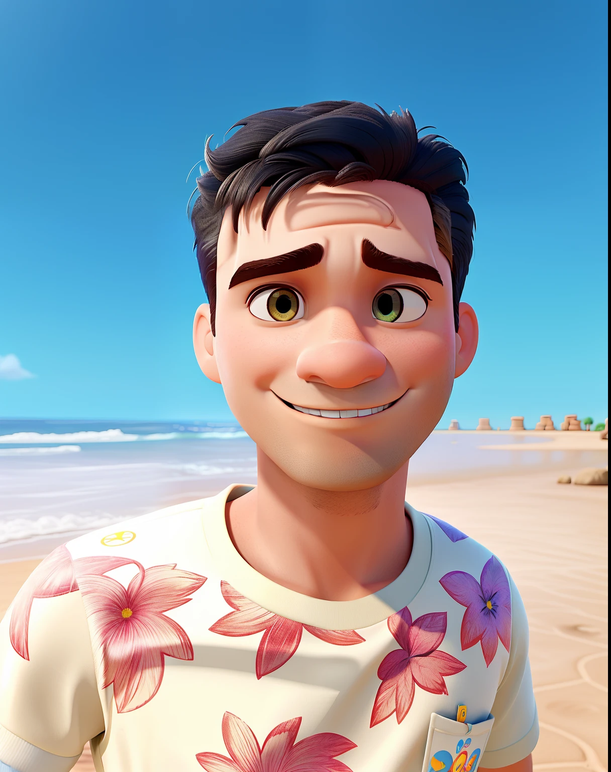 Um homem estilo disney pixar, 3D, alta qualidade, melhor qualidade
