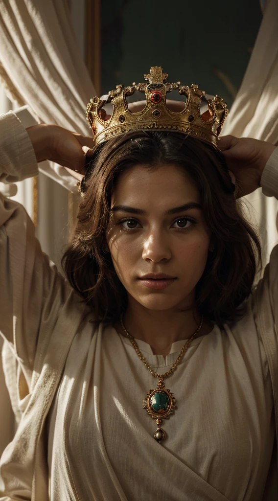 An image emphasizing the majestic crown adorning King Holds' head, accentuating his royal stature.
8k, best quality