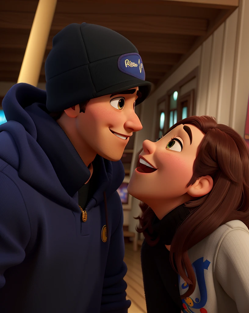 namorados se olhando ao estilo disney pixar, alta qualidade, melhor qualidade