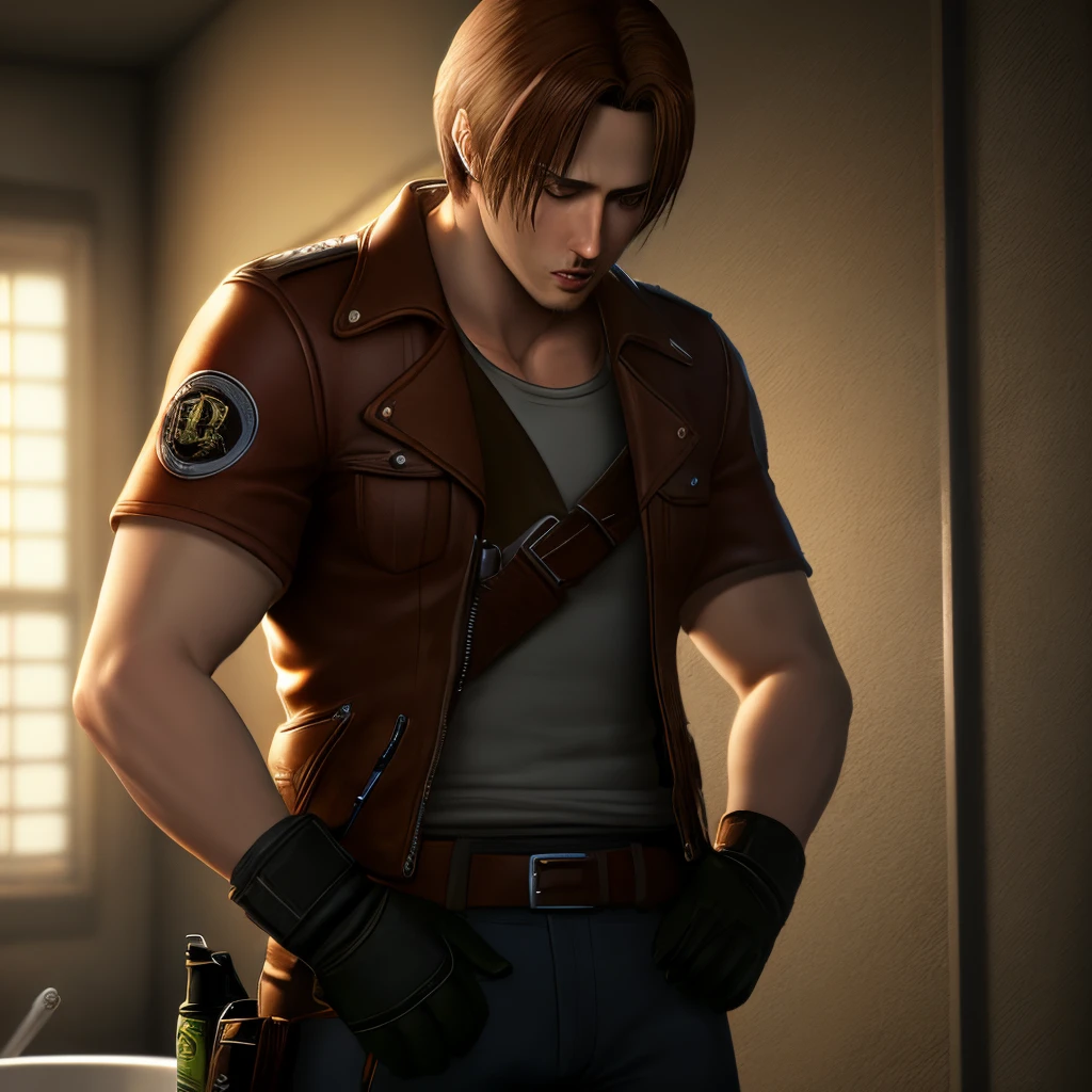 Leon Kennedy *From Resident Evil 4* Pee,Having an erection,Embarrassing