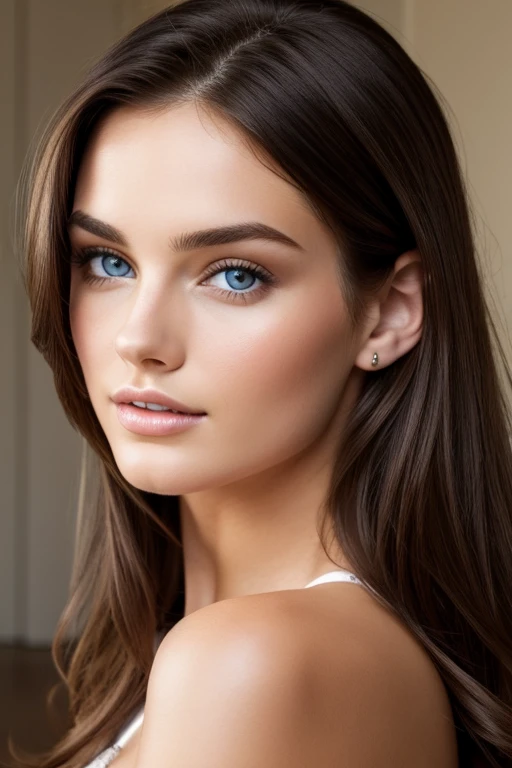 perfect face 25 year old brunette model