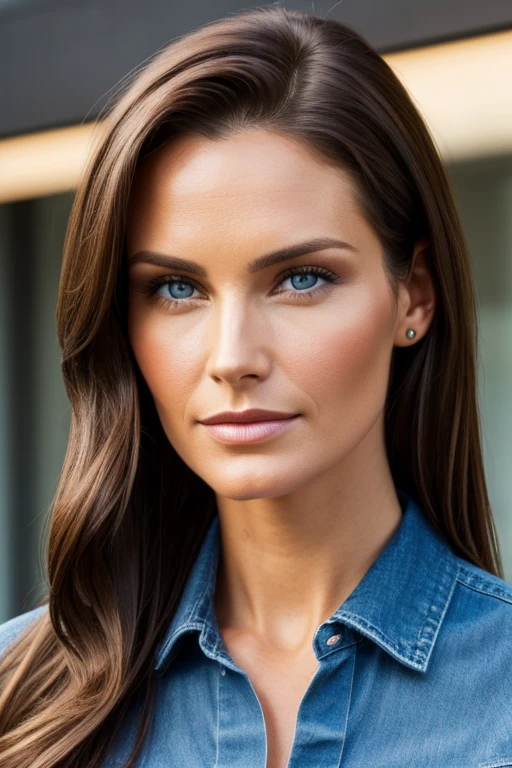 realistic face 35 year old brunette model