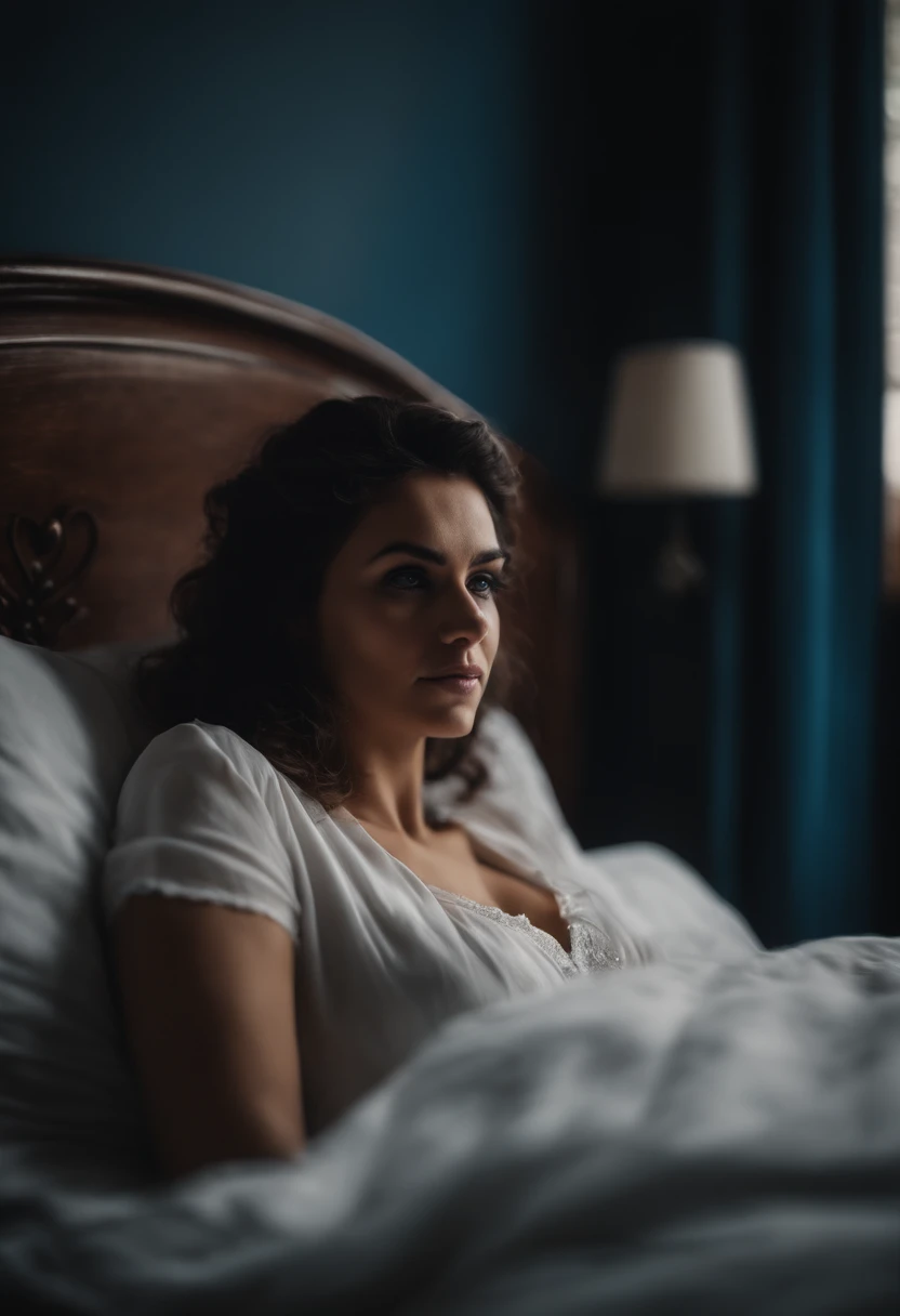 Retrato de  una mujer sobre la cama con las piernas abiertas vistiendo un cosplay