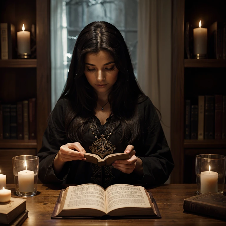 Book of shadows, woman, magic, spell, spirit