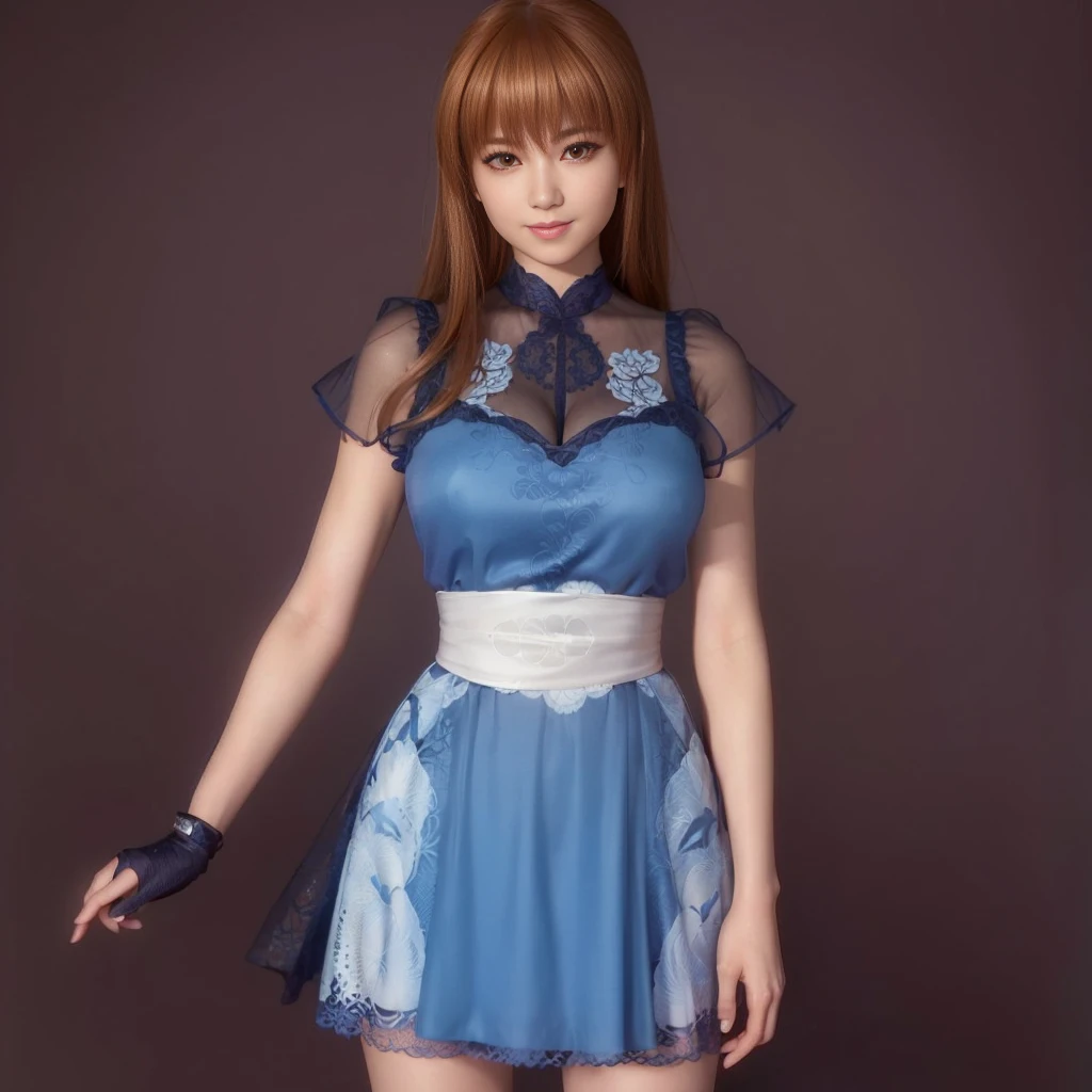 "KASUMI" (best quality,ultra-detalhado,Realistic:1.37), retrato, Detailed eyes and facial features, smiling expression, olhos castanhos, textura de pele delicada e suave, Corpo Perfeito, textura ultra realista, smiling expression