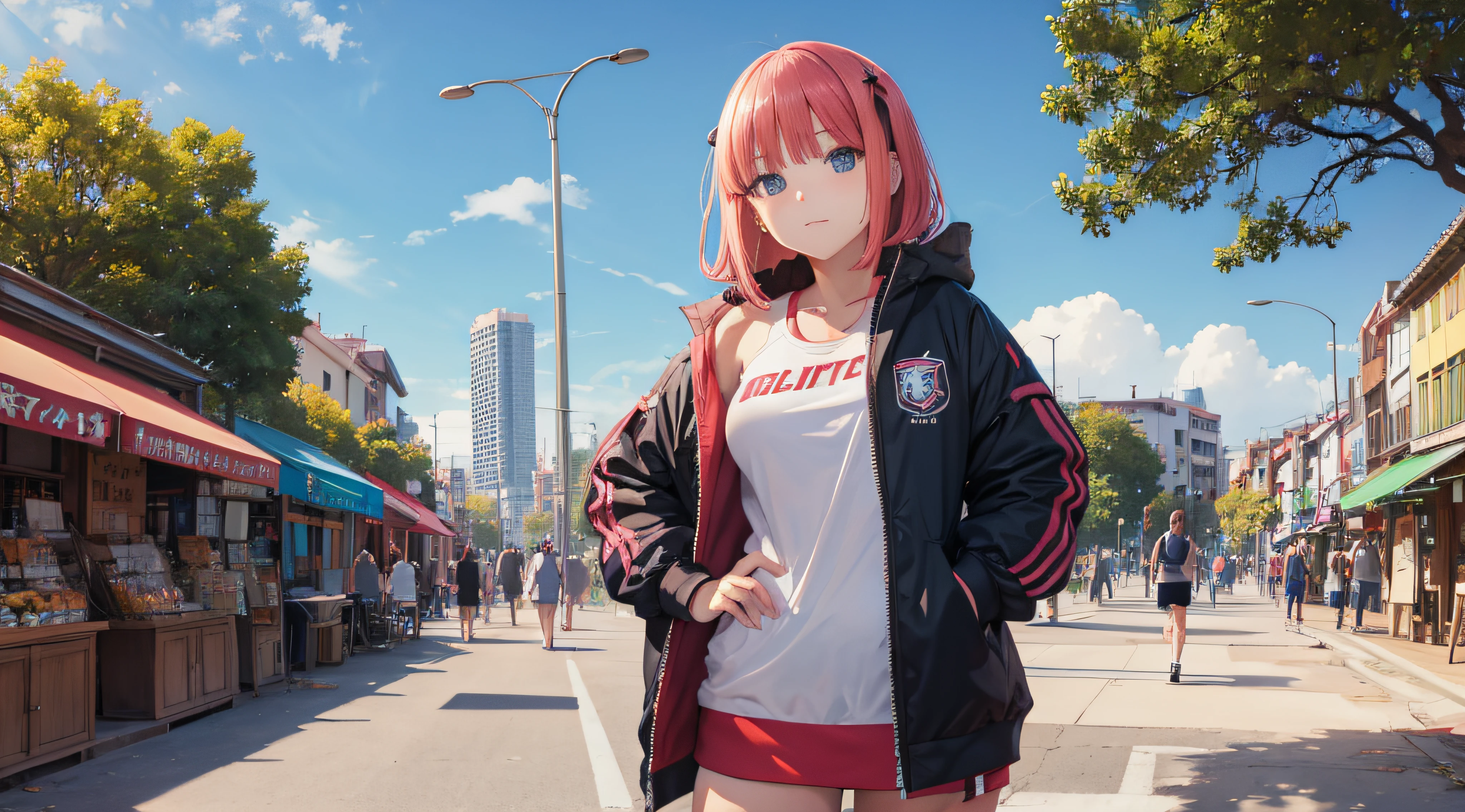 Nino Nakano,Pose sexy,ropa deportiva, parque