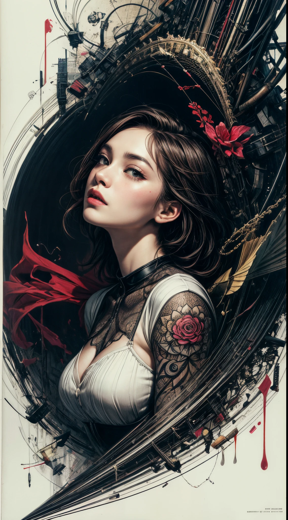 official art, unity 8k wallpaper, ultra detailed, beautiful and aesthetic, masterpiece, best quality, (zentangle, mandala, tangle, entangle), (fractal art:1.3) , 1girl, extremely detailed, dynamic angle, cowboyshot, the most beautiful form of chaos, elegant, a brutalist designed, vivid colours, romanticism, by james jean, roby dwi antono, ross tran, francis bacon, michal mraz, adrian ghenie, petra cortright, gerhard richter, takato yamamoto, ashley wood, atmospheric, ecstasy of musical notes, streaming musical notes visible