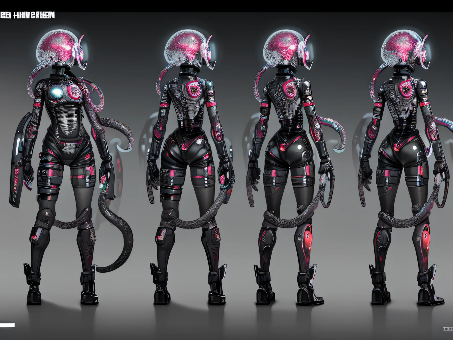 (((tentacles biopunk horror))), dark biopunk girl, ((biopunk character sheet)), ((multiple poss and expressions)), red gray hair, (cast iron full face helmet), short clothes, biopunk mechanical clothing, biopunk meat augmentations, Cold lighting, abandoned landscape in biopunk style, (Biopunk style), Horror atmosphere, the presence of something scary, very detailed biopunk background, (Hans Giger's gadgets), perfect anatomy, Masterpiece