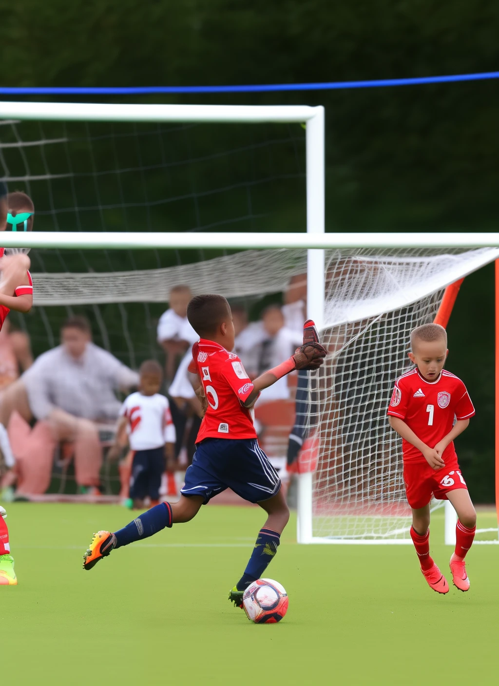 Child scoring goal