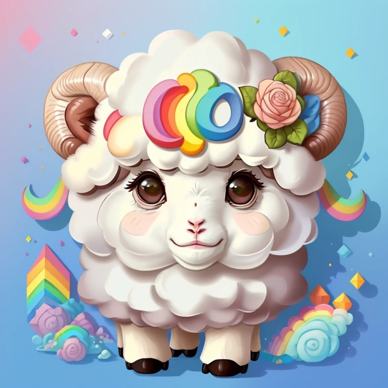 ) ((((cute  sheep with a rainbow) ((Mikey)) - Criador: Walt Disney2023) ), ,, ( Walt Disney acolchoamento ,multidimensional geometric wall PORTRAIT, arte, Chibi,
Yang08k, lindo, Colouring,Rose
Primary works, qualidade superior, melhor qualidade, Arte Oficial, Beautiful and Aesthetic,)) ), ,,  Walt Disney acolchoamento ,multidimensional geometric wall PORTRAIT, arte, Chibi,
Yang08k, lindo, (Colouring, rosa), amarelo ,azul ,vermelho e branco)
Primary works, qualidade superior, melhor qualidade, Arte Oficial, Beautiful and Aesthetic,