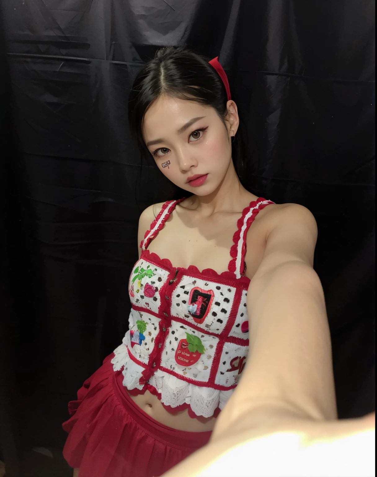 Hay una mujer con una falda roja posando para una foto., tzuyu de dos veces, Blackpink Jennie, Jossi de Blackpink, Parque Roseanne de Blackpink, Sha Xi, ulzzang, Jisoo de Blackpink, y 2 k Cutecore clowncore, Lalisa Manoban de Blackpink, Jinyoung Shin, Cutecore, Lalisa Manobal, # Oc