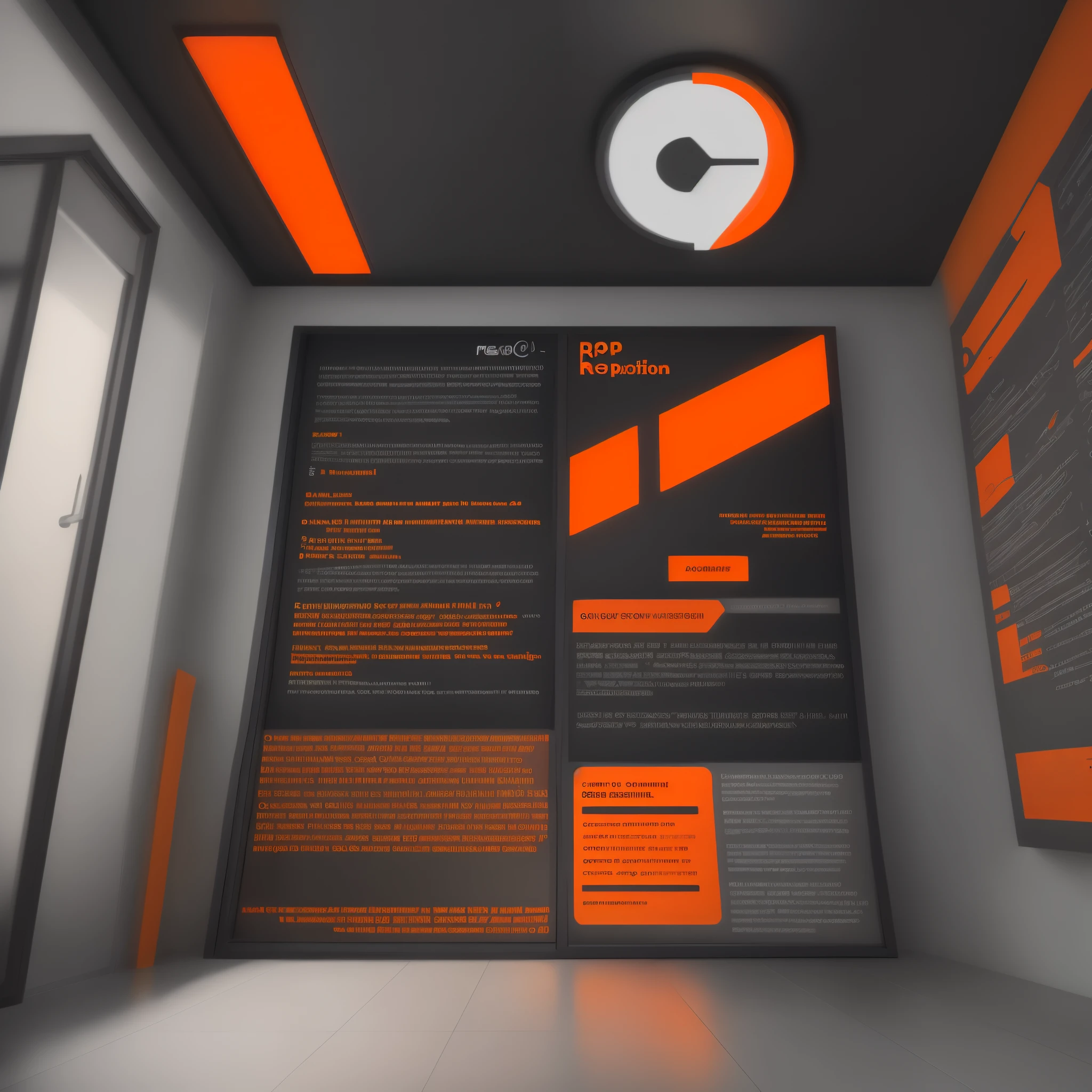 advertisement for repl.it with the colours black and orange and show collaboration and that it is educational