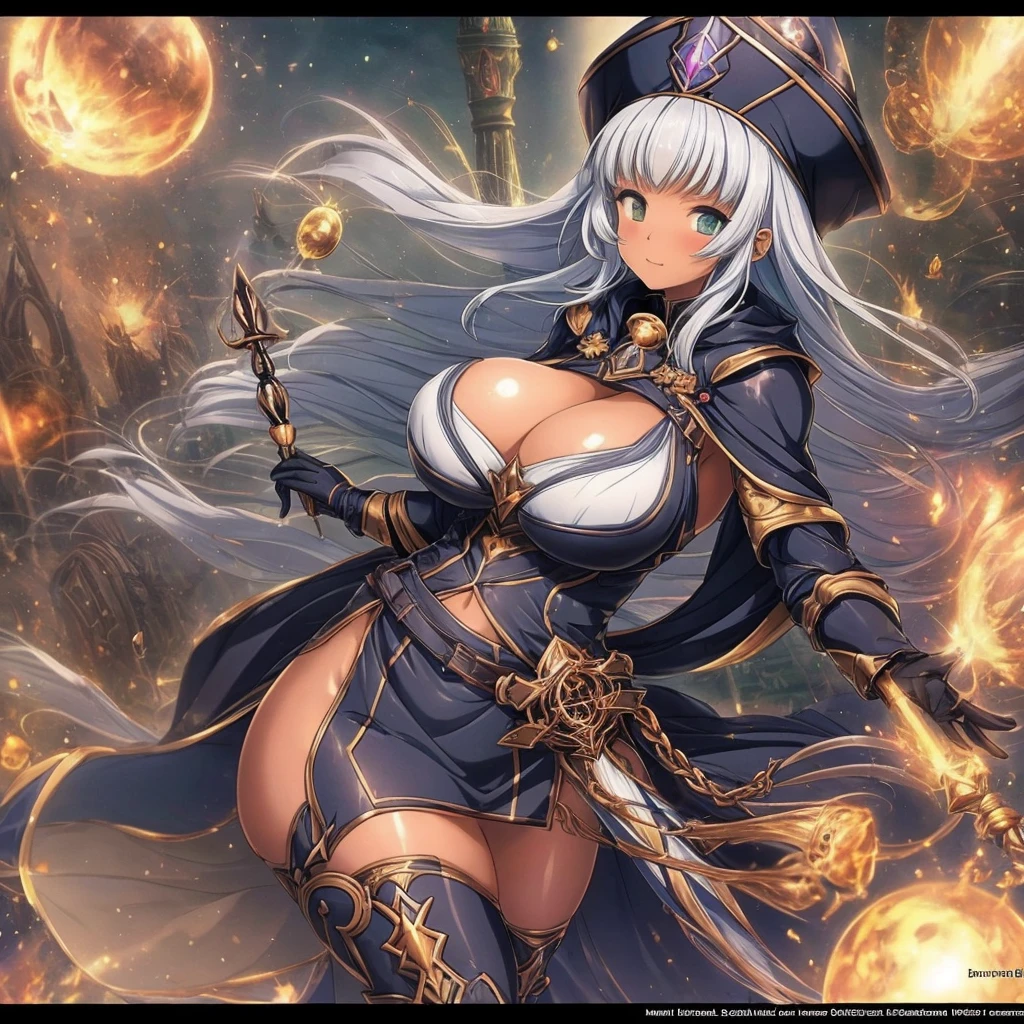 Black Wizard Girl,huge tit,Cocked buttocks