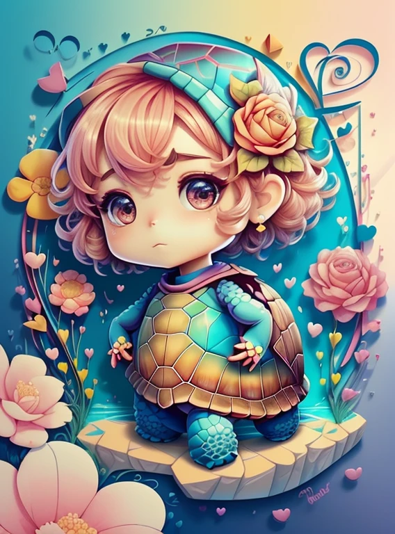 ) ((((cute turtle with flowers and hearts) ((Mikey)) - Criador: Walt Disney2023) ), ,, ( Walt Disney acolchoamento ,multidimensional geometric wall PORTRAIT, arte, Chibi,
Yang08k, lindo, Colouring,Rose
Primary works, qualidade superior, melhor qualidade, Arte Oficial, Beautiful and Aesthetic,)) ), ,,  Walt Disney acolchoamento ,multidimensional geometric wall PORTRAIT, arte, Chibi,
Yang08k, lindo, (Colouring, rosa), amarelo ,azul ,vermelho e branco)
Primary works, qualidade superior, melhor qualidade, Arte Oficial, Beautiful and Aesthetic,