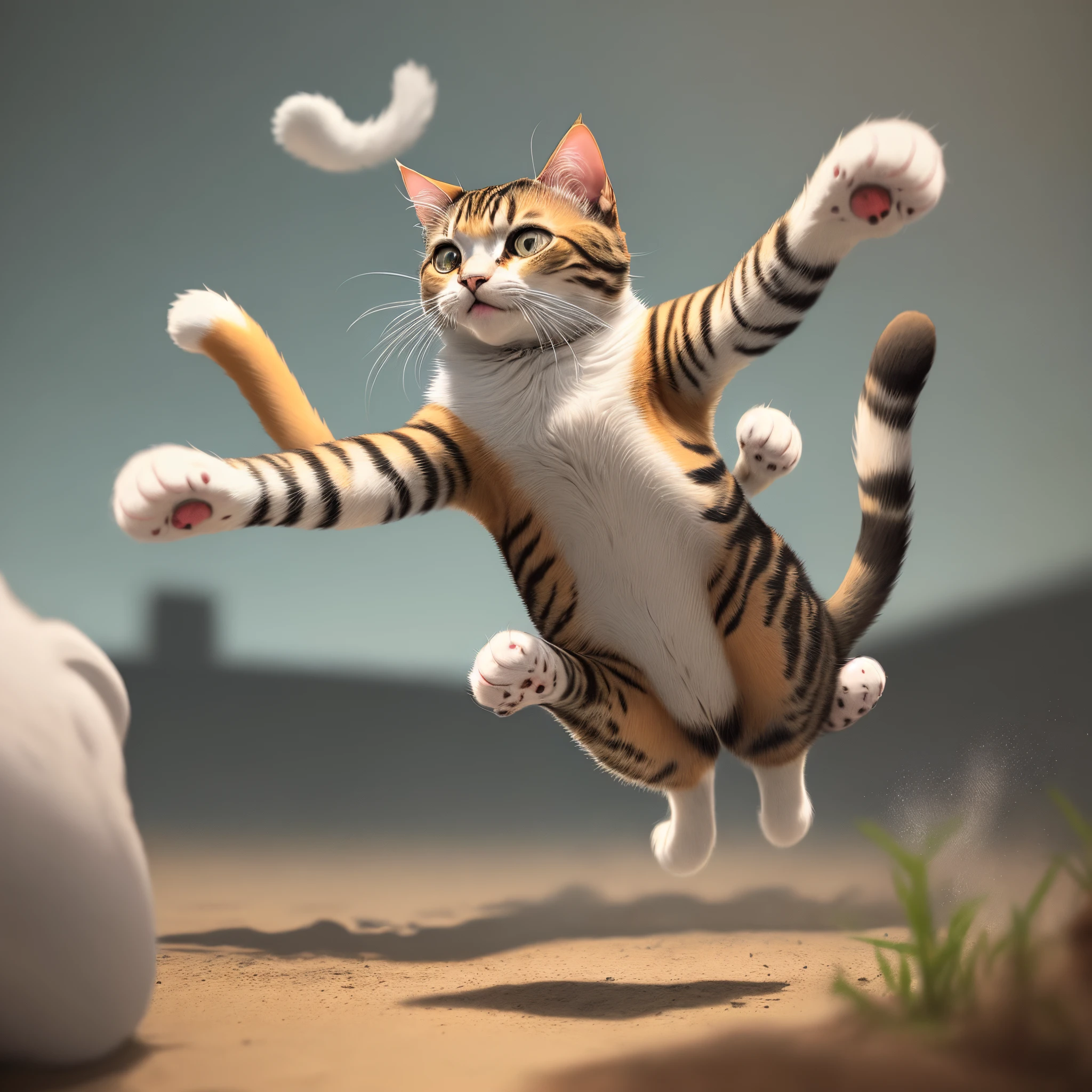 a dope image of a cat scoring a goal
