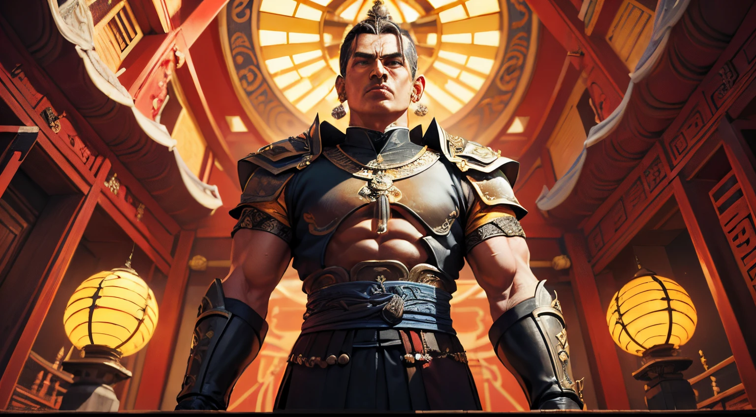 (Dramatic, corajoso, intenso:1.4),master part, melhor qualidade, 8k, detalhes insanos, detalhes intrincados, hiperdetalhado, hiper qualidade, High detail, ultra detalhado, master part, 1st grade,Foco masculino,sozinho, segurando arma,Polearm Segurando,spear, armadura, breastplate,armadura de ombro, (corpo inteiro:1.5), cabelos longos,cabelos brancos,capacete,rabo-de-cavalo, (East Asian architecture, campo de batalha:1.4), A shot with tension(Impacto visual,giving the poster a dynamic and visually striking appearance:1.2),Chinese Zen style,imagem impactante,