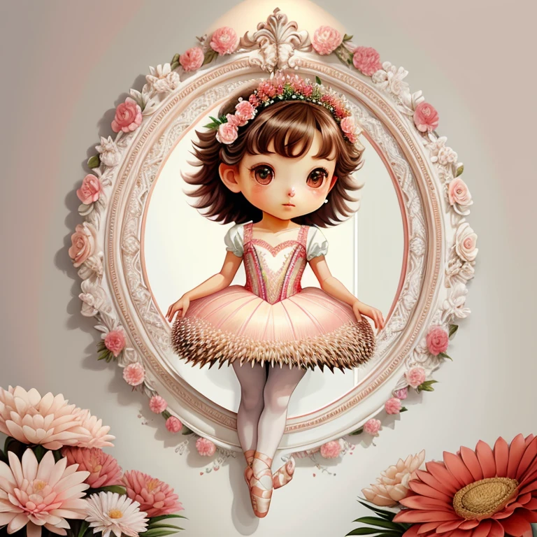 ((|) (cute baby hedgehog with a ballet dancer dress and flowers) stylized identical to 1940 |)), acolchoamento ,multidimensional geometric wall PORTRAIT, arte, Chibi,
Yang016K, lindo,(( cor vermelha predominante, rosa e branco))
Primary works, qualidade superior, melhor qualidade, Arte Oficial, Beautiful and Aesthetic,), Eduardo Kobra acolchoamento ,multidimensional geometric wall PORTRAIT, arte, Chibo,detalhes