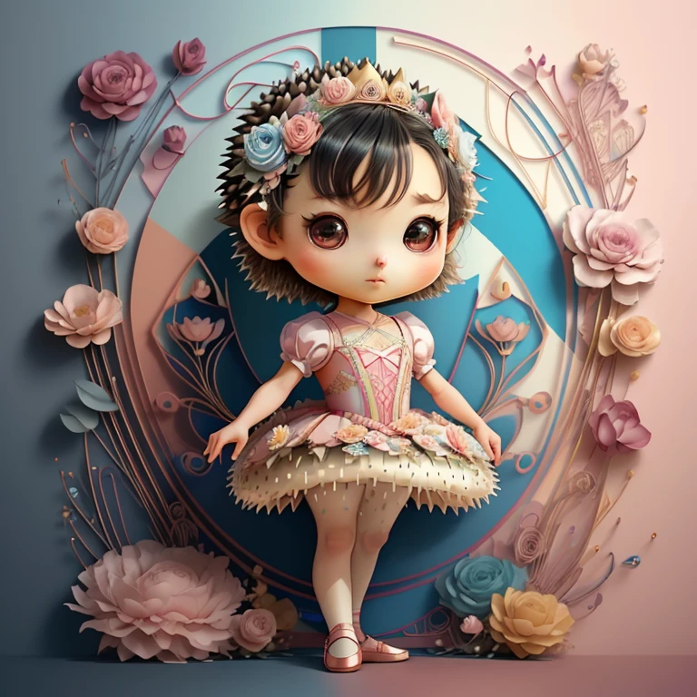 ) ((((cute baby hedgehog with a ballet dancer dress and flowers) ((Mikey)) - Criador: Walt Disney2023) ), ,, ( Walt Disney acolchoamento ,multidimensional geometric wall PORTRAIT, arte, Chibi,
Yang08k, lindo, Colouring,Rose
Primary works, qualidade superior, melhor qualidade, Arte Oficial, Beautiful and Aesthetic,)) ), ,,  Walt Disney acolchoamento ,multidimensional geometric wall PORTRAIT, arte, Chibi,
Yang08k, lindo, (Colouring, rosa), amarelo ,azul ,vermelho e branco)
Primary works, qualidade superior, melhor qualidade, Arte Oficial, Beautiful and Aesthetic,