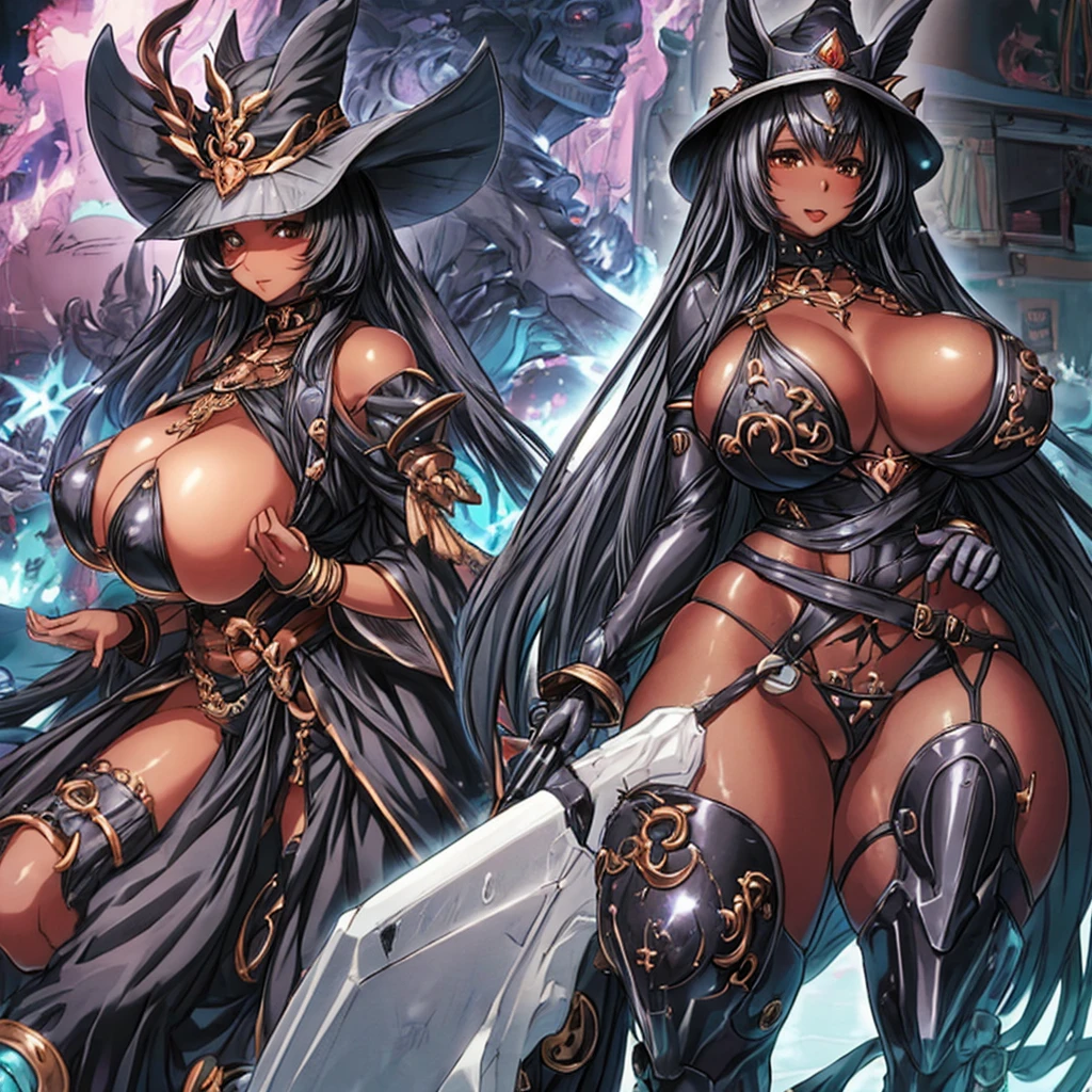 Black Magic Girl,Colossal tits,hip is cocked