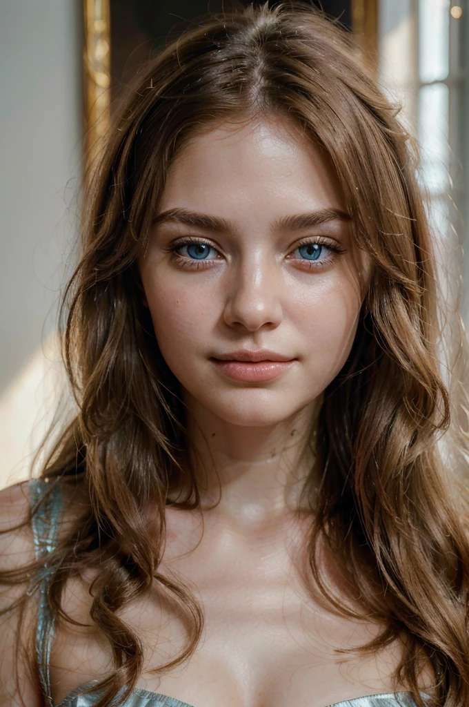 (best quality,4k,8k,highres,masterpiece:1.2),ultra-detailed,(realistic,photorealistic,photo-realistic:1.37),portrait,girl,Eastern Europe,the most beautiful woman,beautiful detailed eyes,beautiful detailed lips,long light blonde hair,very light blue eyes,pale skin,fair complexion,snowy white skin,with a delicate and feminine appearance,very hot appearance,fine facial features,rosy cheeks,a gentle smile,graceful posture,soft and ethereal lighting,subtle shadow play,intricate details in the hair strands and facial features,subtle highlights on the skin,soft and natural colors,dreamlike atmosphere.