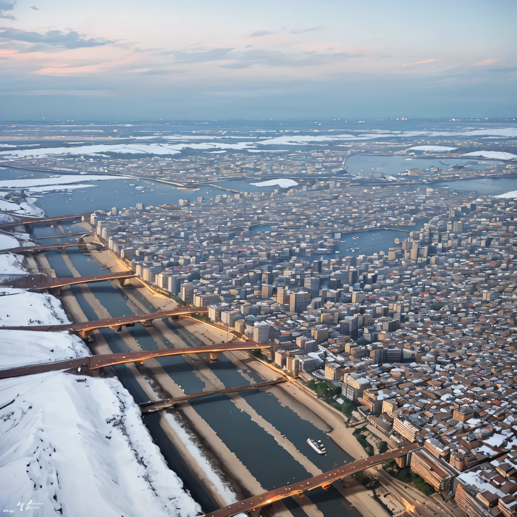 Mumbai's Marine drive, drone shot with snow