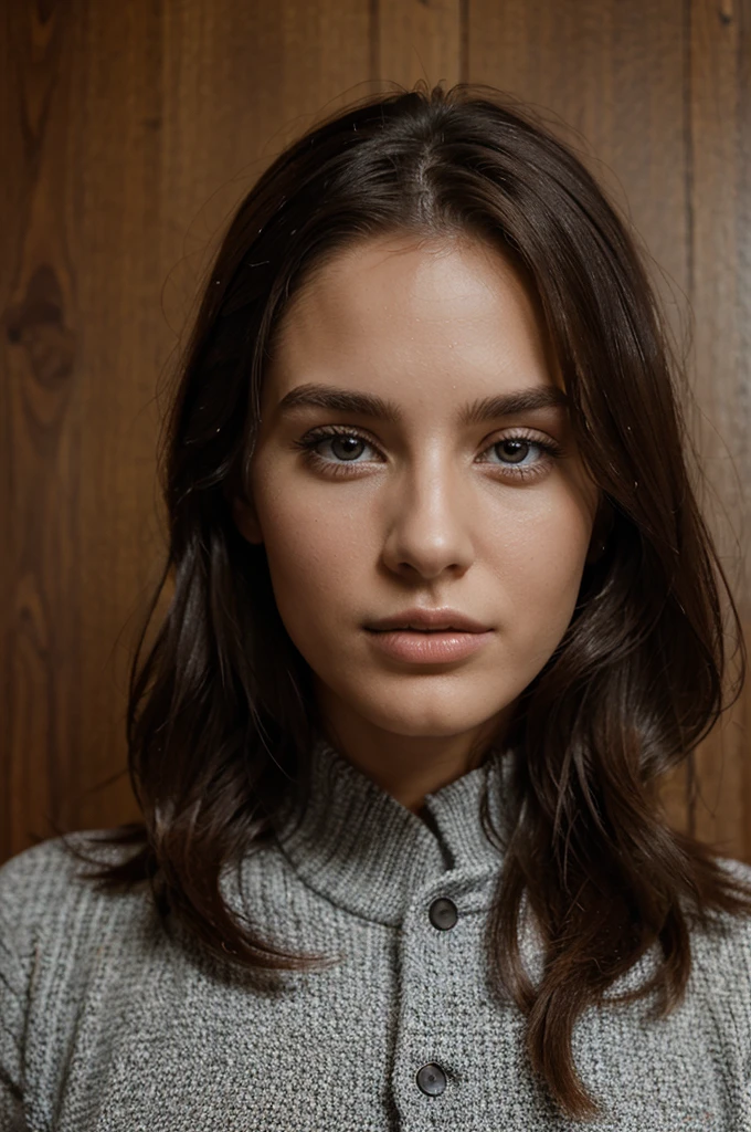 26-year-old female model who is 5 feet 8 inches tall, with a focus on realism and symmetry, and an emphasis on her captivating appearance