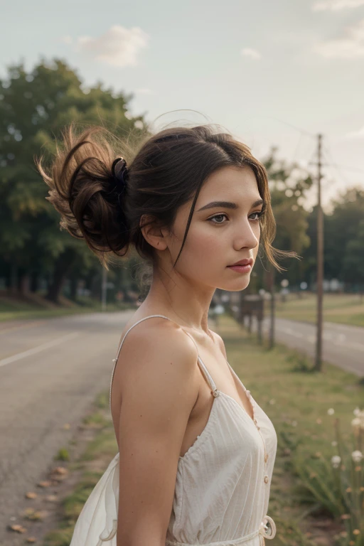 best quality, masterpiece, highres, detailed, 
a girl, hair blowing in the wind, 
an extremely delicate and beautiful,