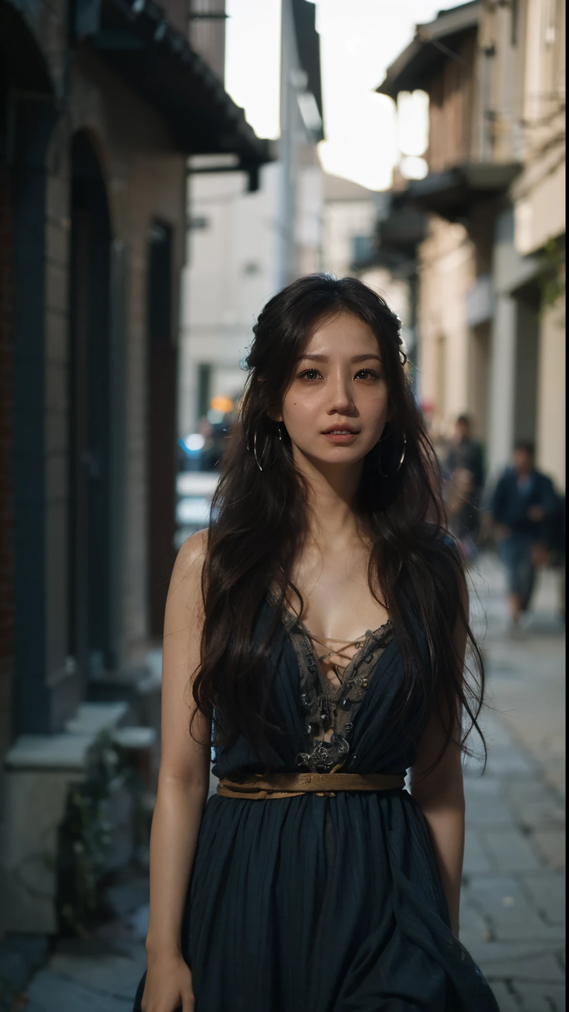 Beautiful asian girl with red lips, Her eyes shone like dreamy stars, Glowing blue eyes, Beautiful and detailed eyes, Raw photo,(High detailed skin:1), (Realistic, Photorealsitic:1.37), 超A high resolution, Professional Lighting , 8K UHD, Digital SLR , High quality, Film grain, FUJI XT3, Raw photo,, Raw photo,(High detailed skin:1), (Realistic, Photorealsitic:1.37), 超A high resolution, Professional Lighting , 8K UHD, Digital SLR , High quality, Film grain, FUJI XT3, Raw photo,