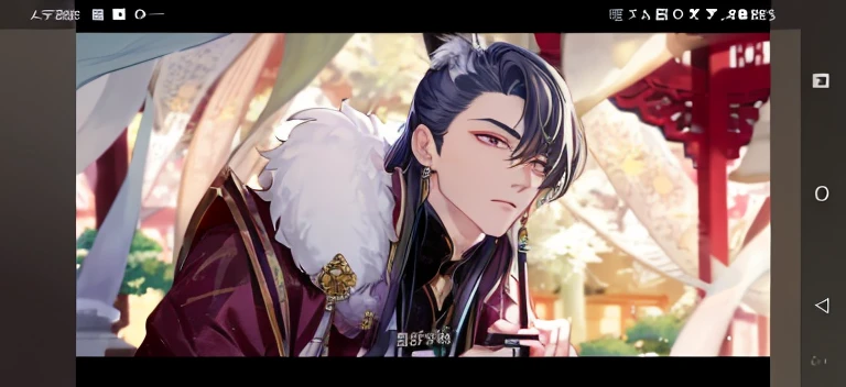 Close-up of a man holding a bird using a mobile phone, 《the original god》Keqing in, 《the original god》Zhongli in Zhongli, Beautiful hermaphroditic prince, Inspired by Bian Shoumin, heise jinyao, Handsome prince, Exquisite androgynous prince, Inspired by Huang Shen, inspired by Guan Daosheng, Handsome guy with cat ears in the art of slaying demons