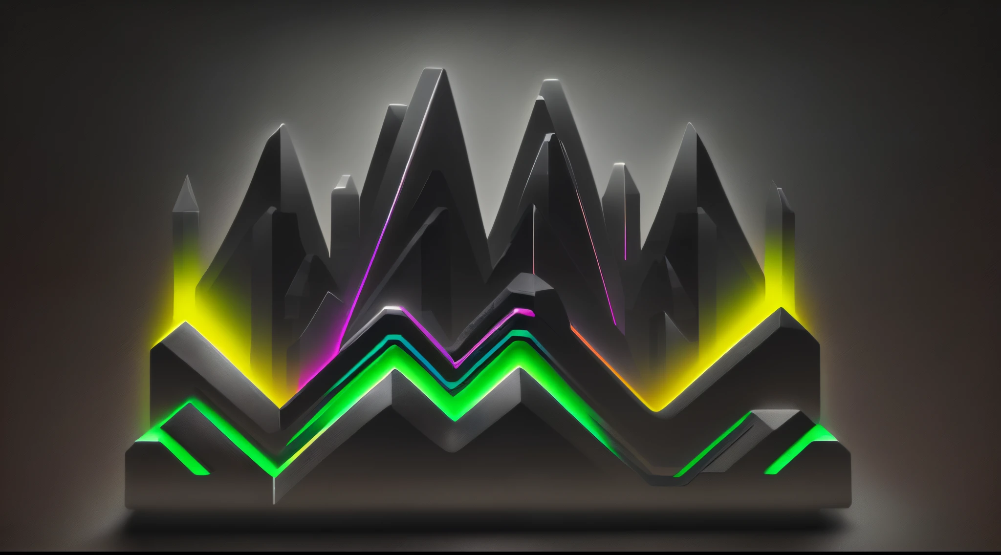 3d watercolor abstract, (dark black gradient background: 1.6) ,high resolution,high quality,colorful, light colors, electric, fantasy, (neon colors: 1.4), futuristic, space, obsidien, imaginary form, special geometry, green neon,