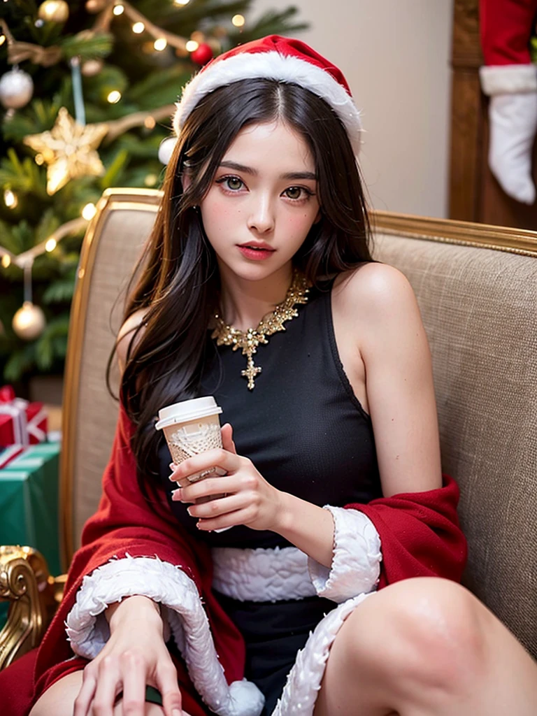 (2filles:1.5), Princesse, Cheveux longs, passionate, sexy, (Extremely detailed beautiful face), (Belle fille in a tenue of Noël:1.5), (Robe en dentelle:1.4), Un visage et des yeux incroyables, (Le look le plus sexy), (Best quality:1.4), (hyper quality), (ultra-detailed), (fond d'écran CG Unified 8k extreme detail), highly detailed, Photos RAW, Photographie professionnelle, sedentary, (Un salon luxueux avec des photos de filles sexy' ), (chaises dorées, gilded ornaments, éclat éblouissant:1.2), luxueux, splendide, secrète, Tir sexy, magnifique, Awesome, b-corpus, échelle transcendantale, sentiment of freedom, Belichtend, (Christmas tree, Christmas Lights, Christmas Lights, Christmas Decorations), scenes from films sexy célèbres, European visages, A girl with hair frisées and l'autre les cheveux noirs, seins c normaux