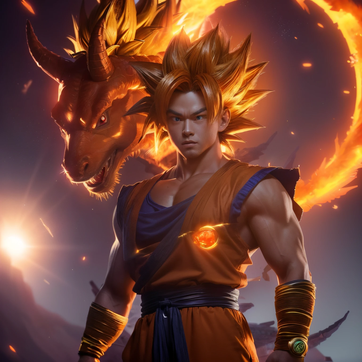 Wallpapers of Dragon Ball on fire Son Goku Wallpapers of a realistic Dragon Ball on fire, Dragonball character, Realistic image of Son Goku, Concept art for the Dragon Ball Cinema movie, goku from dragon ball, Super Saiyan red hair, Super Saiyan red hair Goku, dragon ball, dragon ball artstyle, Super Saiyan Red Hair Goku, anime wallpaper 4 k, Cinema 4k wallpapers, Goku from Dragon Ball Z, Photorealistic 8K