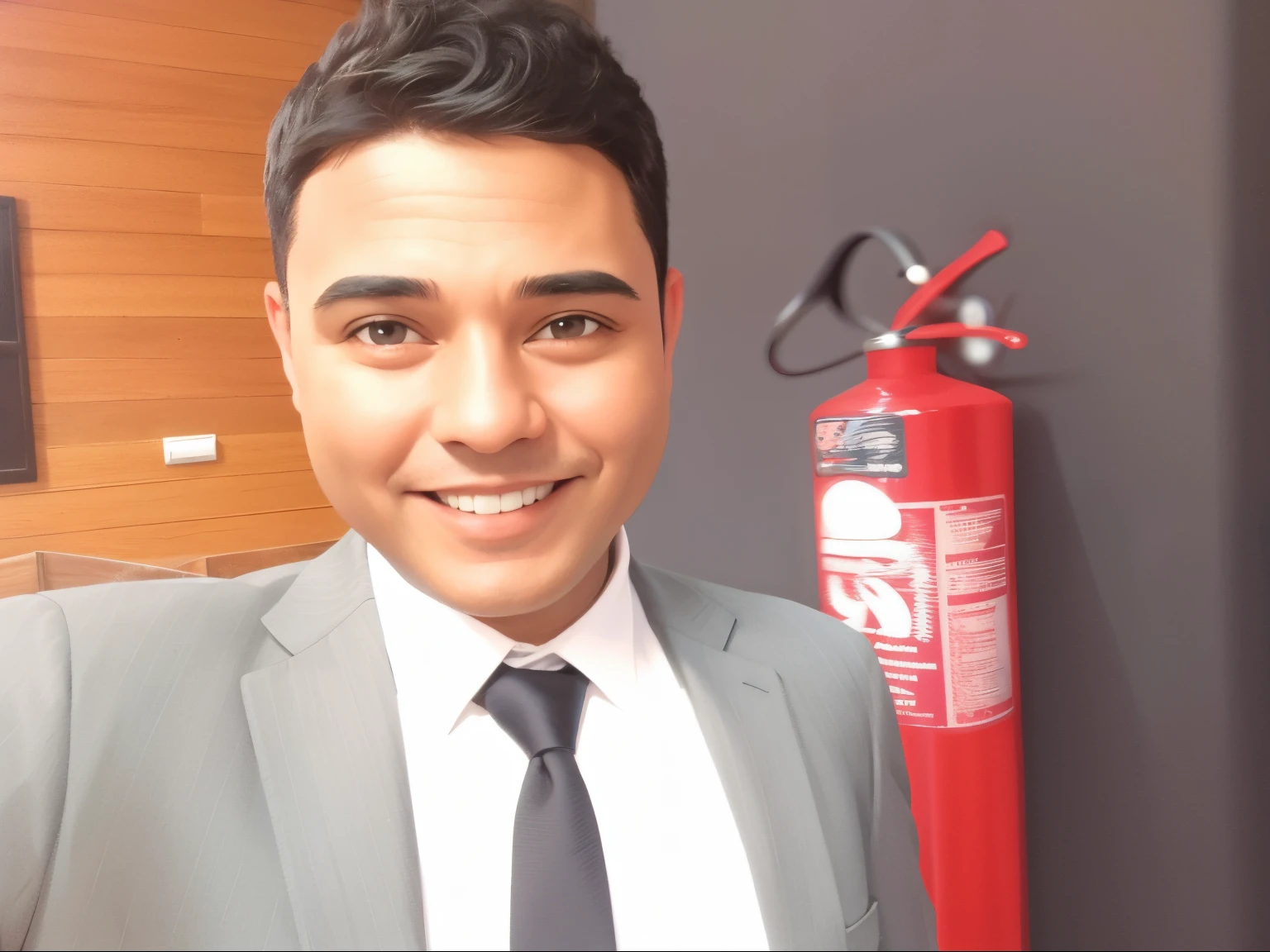 homem sorrindo de terno cinza e gravata preta disney pixar