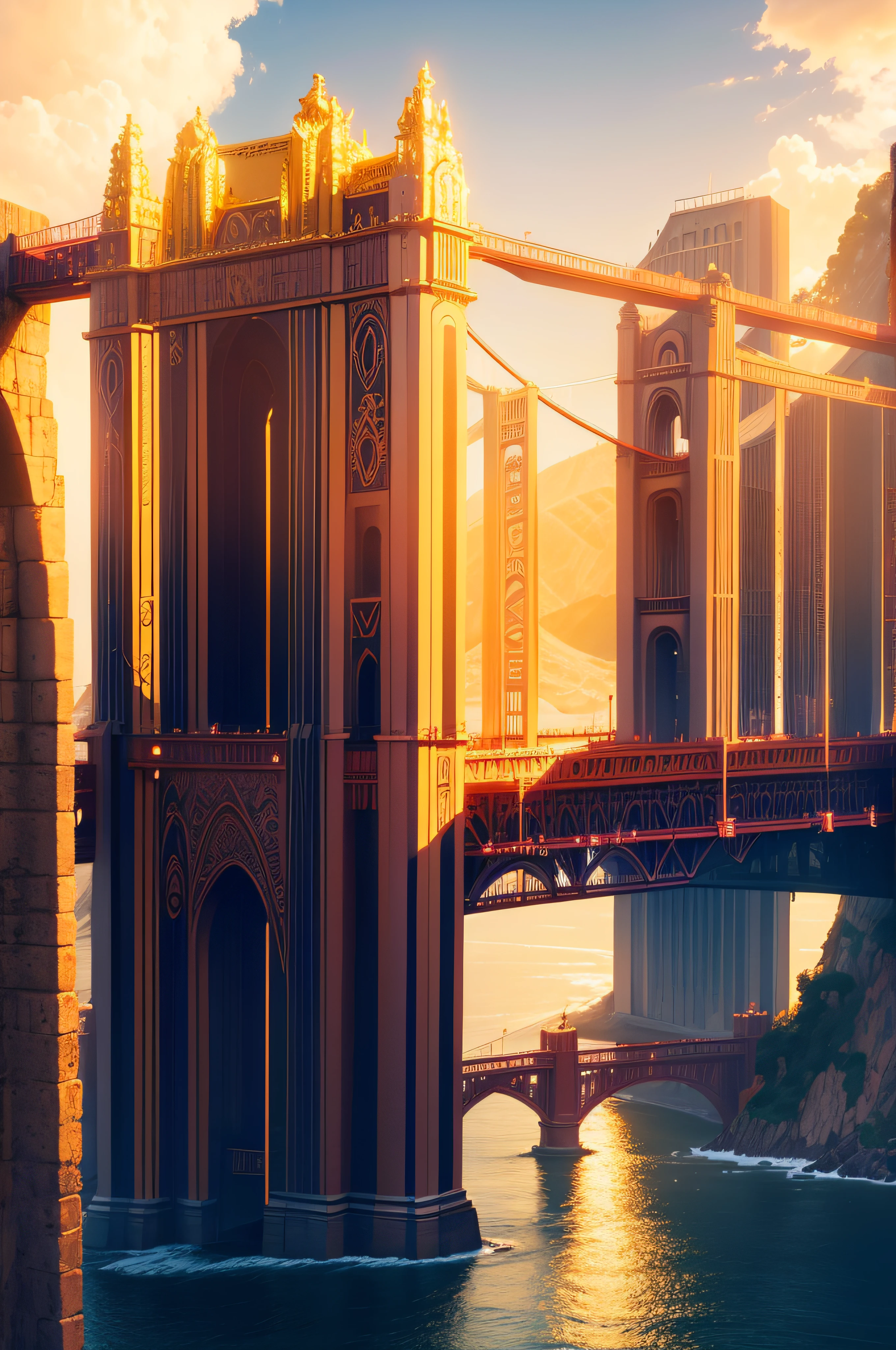Colorful and golden magic gate