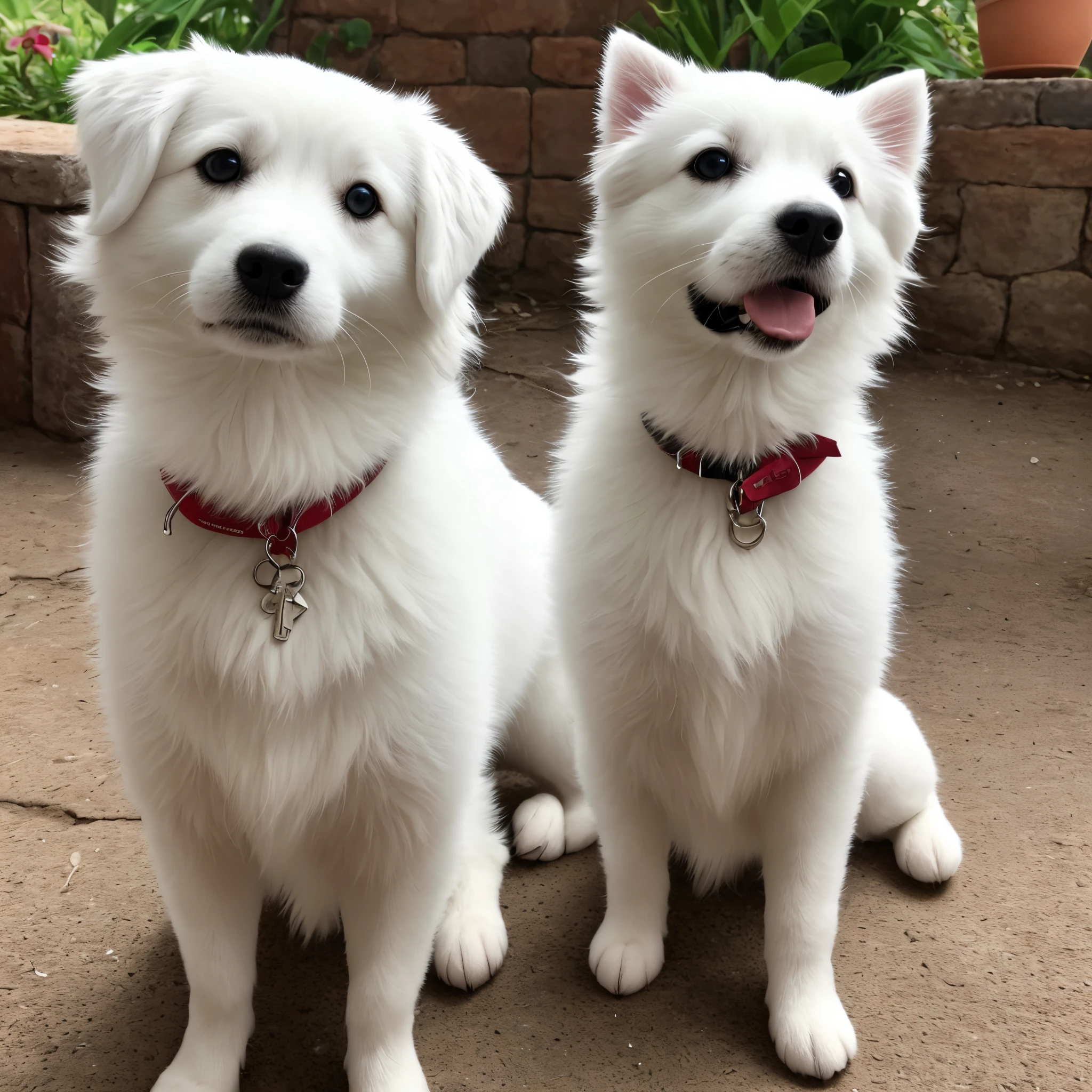 A white, fluffy and cute girl around .